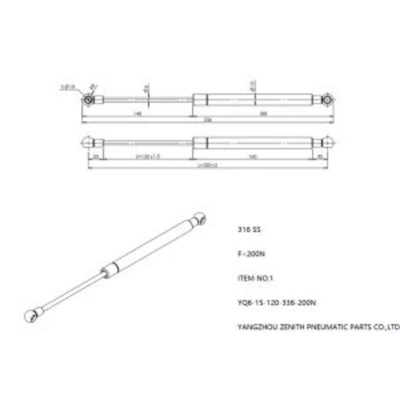316 Kapal Besi Kapal Bonet Gas Strut